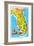 Florida Tourist Map-null-Framed Art Print