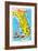 Florida Tourist Map-null-Framed Art Print