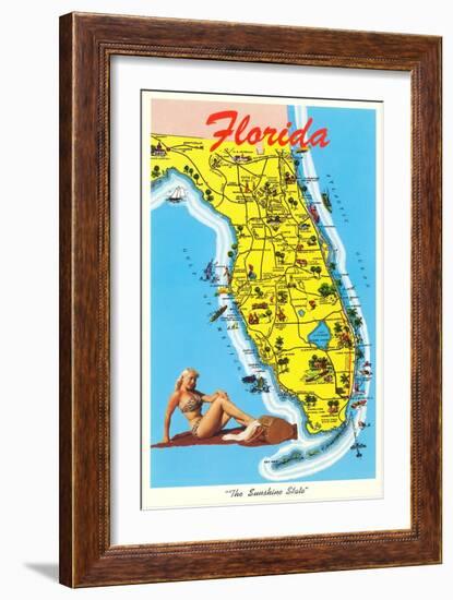 Florida Tourist Map-null-Framed Art Print