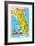 Florida Tourist Map-null-Framed Art Print