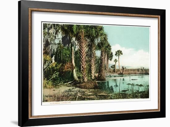 Florida - View of Swamps and Palms-Lantern Press-Framed Art Print