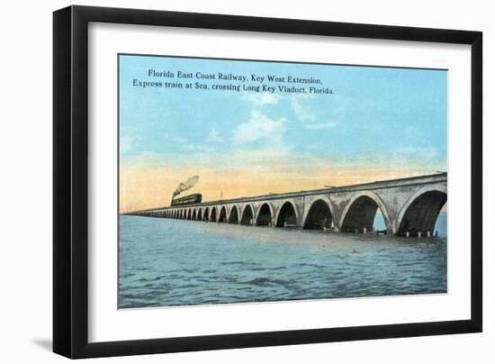 Florida - View of the Key West Extention of the FL East Coast Railroad-Lantern Press-Framed Art Print