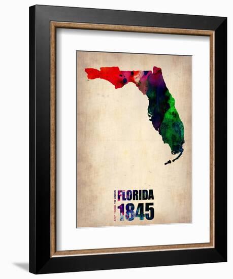 Florida Watercolor Map-NaxArt-Framed Art Print