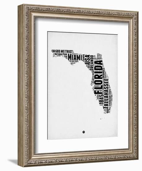 Florida Word Cloud 2-NaxArt-Framed Art Print