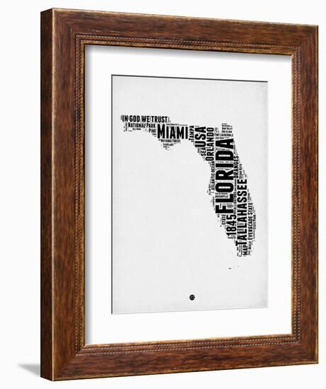 Florida Word Cloud 2-NaxArt-Framed Art Print