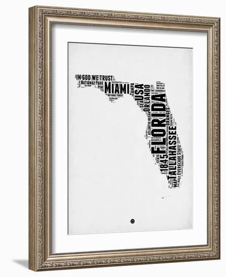 Florida Word Cloud 2-NaxArt-Framed Art Print