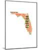 Florida Word Cloud Map-NaxArt-Mounted Art Print