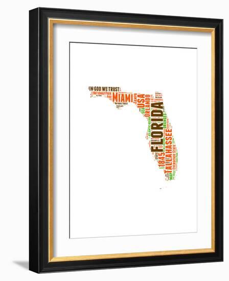 Florida Word Cloud Map-NaxArt-Framed Art Print
