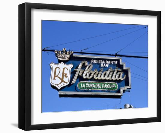 Floridita Restaurant and Bar Where Hemingway Drank Daiquiris, Havana, Cuba, West Indies-R H Productions-Framed Photographic Print