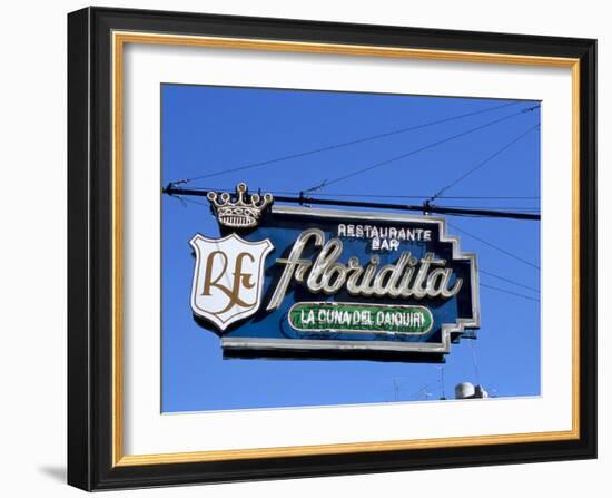 Floridita Restaurant and Bar Where Hemingway Drank Daiquiris, Havana, Cuba, West Indies-R H Productions-Framed Photographic Print