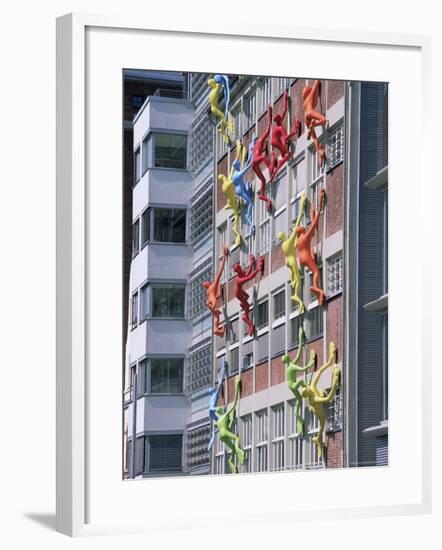 Flossies Figures Covering a Building Facade at the Medienhafen, Dusseldorf, North Rhine Westphalia-Yadid Levy-Framed Photographic Print