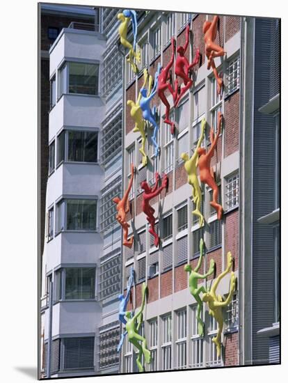 Flossies Figures Covering a Building Facade at the Medienhafen, Dusseldorf, North Rhine Westphalia-Yadid Levy-Mounted Photographic Print