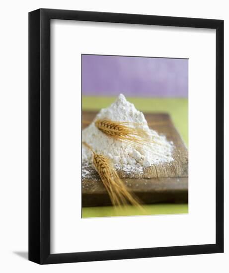 Flour and Wheat on Cutting Board-Leigh Beisch-Framed Photographic Print