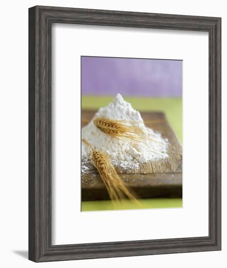 Flour and Wheat on Cutting Board-Leigh Beisch-Framed Photographic Print