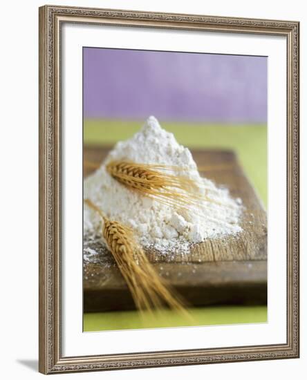 Flour and Wheat on Cutting Board-Leigh Beisch-Framed Photographic Print