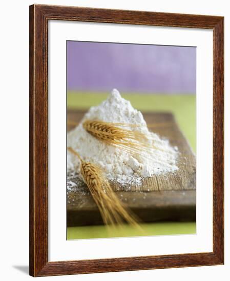 Flour and Wheat on Cutting Board-Leigh Beisch-Framed Photographic Print