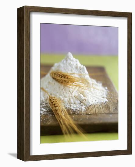 Flour and Wheat on Cutting Board-Leigh Beisch-Framed Photographic Print