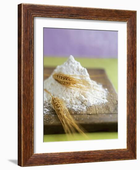 Flour and Wheat on Cutting Board-Leigh Beisch-Framed Photographic Print