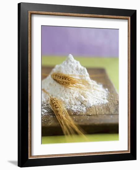 Flour and Wheat on Cutting Board-Leigh Beisch-Framed Photographic Print