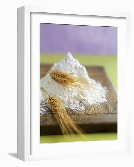 Flour and Wheat on Cutting Board-Leigh Beisch-Framed Photographic Print