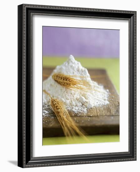 Flour and Wheat on Cutting Board-Leigh Beisch-Framed Photographic Print