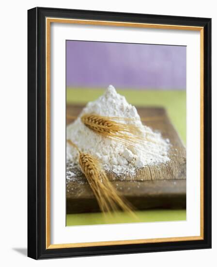 Flour and Wheat on Cutting Board-Leigh Beisch-Framed Photographic Print