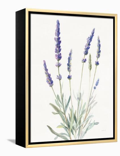 Floursack Lavender I on Linen-Danhui Nai-Framed Stretched Canvas