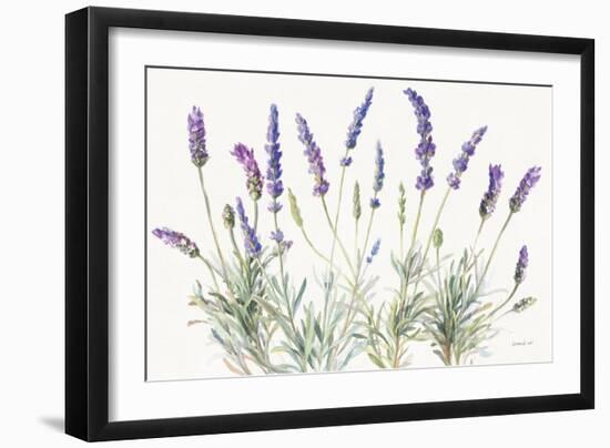 Floursack Lavender V on Linen-Danhui Nai-Framed Art Print