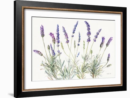 Floursack Lavender V on Linen-Danhui Nai-Framed Art Print