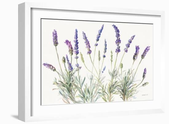 Floursack Lavender V on Linen-Danhui Nai-Framed Art Print