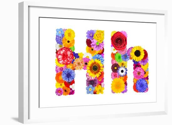 Flower Alphabet Isolated On White - Letter H-tr3gi-Framed Art Print
