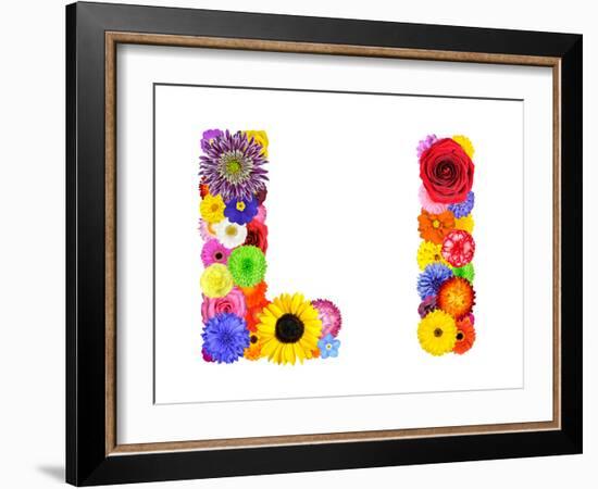 Flower Alphabet Isolated On White - Letter L-tr3gi-Framed Art Print