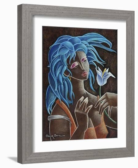 Flower and Wind-Oscar Ortiz-Framed Giclee Print