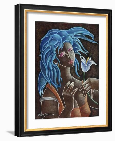 Flower and Wind-Oscar Ortiz-Framed Giclee Print