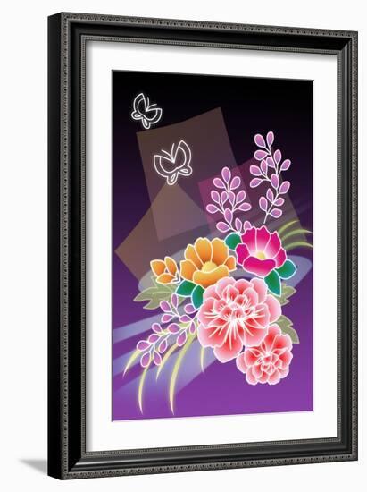 Flower Arrangement Purple-Ikuko Kowada-Framed Giclee Print