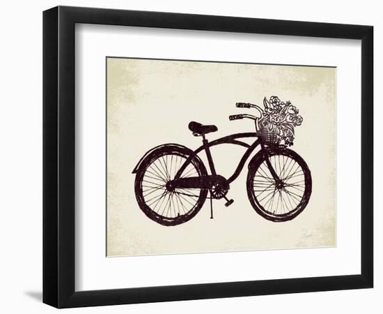 Flower Basket Bike-Evangeline Taylor-Framed Art Print