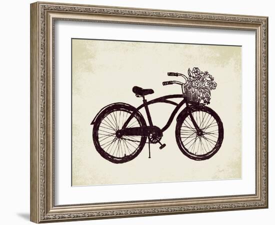 Flower Basket Bike-Evangeline Taylor-Framed Art Print