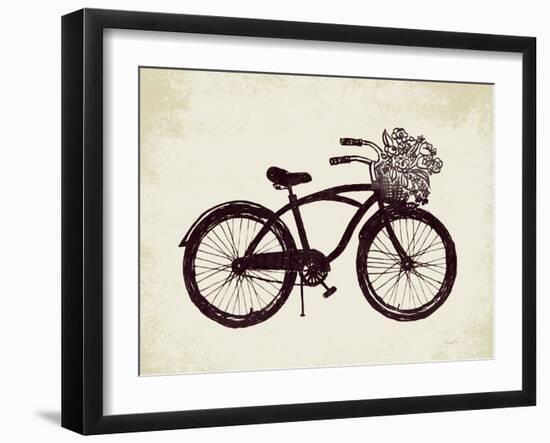 Flower Basket Bike-Evangeline Taylor-Framed Art Print