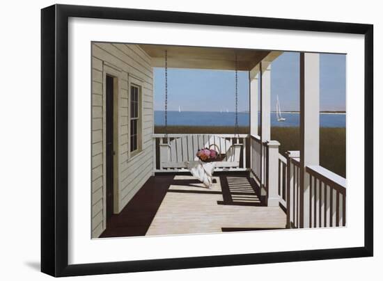 Flower Basket on Swing Chair-Zhen-Huan Lu-Framed Giclee Print