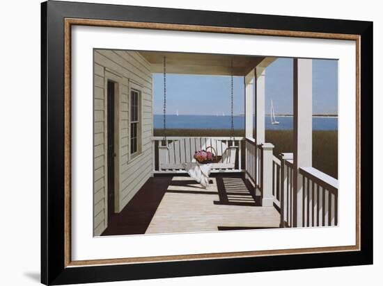 Flower Basket on Swing Chair-Zhen-Huan Lu-Framed Giclee Print