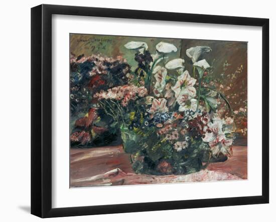 Flower Basket with Amaryllis and Callas, 1918-Lovis Corinth-Framed Giclee Print