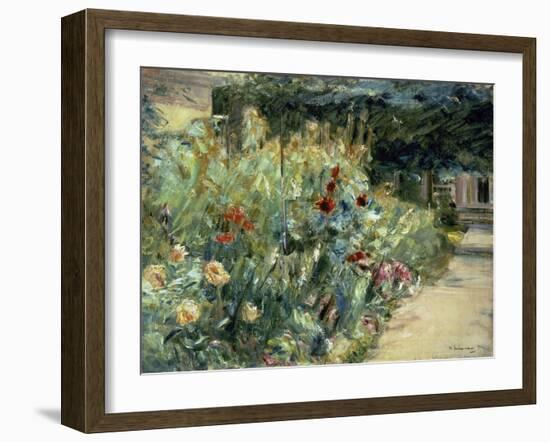 Flower Bed in the Artist's Garden on Lake Wannsee, 1923-Max Liebermann-Framed Giclee Print