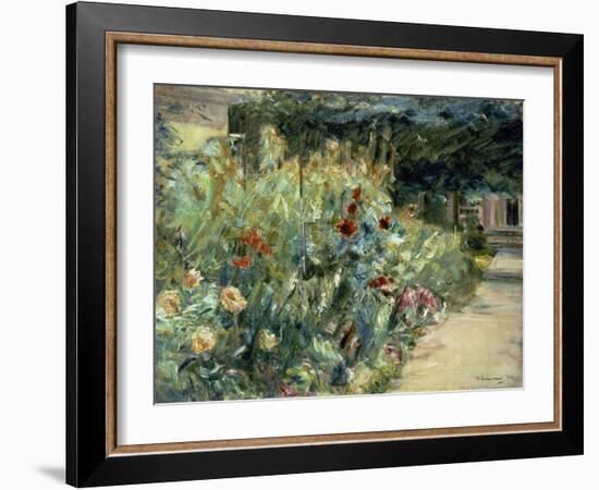 Flower Bed in the Artist's Garden on Lake Wannsee, 1923-Max Liebermann-Framed Giclee Print