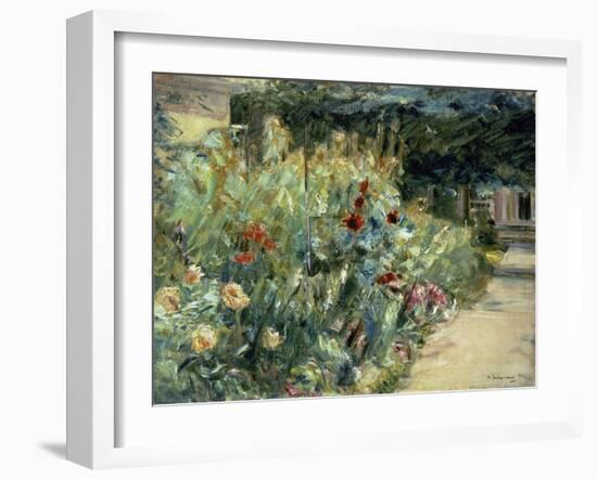 Flower Bed in the Artist's Garden on Lake Wannsee, 1923-Max Liebermann-Framed Giclee Print