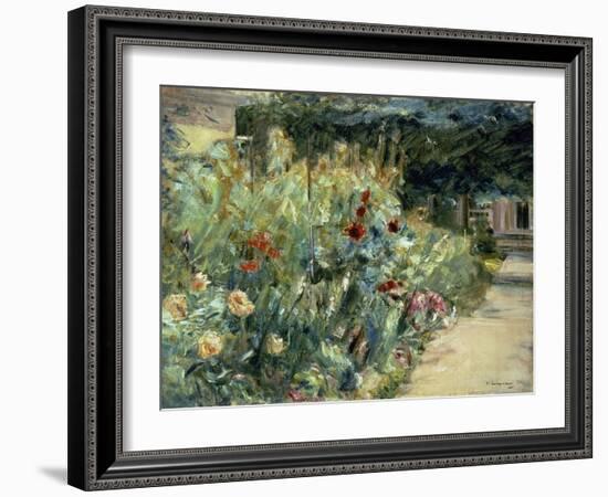 Flower Bed in the Artist's Garden on Lake Wannsee, 1923-Max Liebermann-Framed Giclee Print