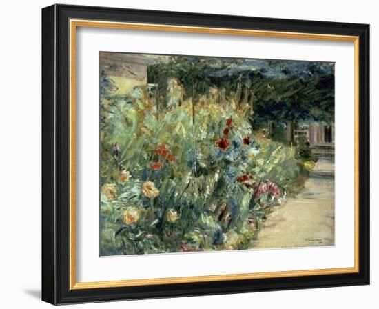 Flower Bed in the Artist's Garden on Lake Wannsee, 1923-Max Liebermann-Framed Giclee Print