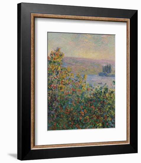 Flower Beds at Vetheuil, 1881-Claude Monet-Framed Art Print