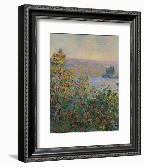 Flower Beds at Vetheuil, 1881-Claude Monet-Framed Art Print