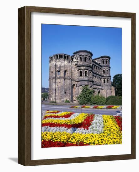 Flower Beds in Front of Porta Nigra in Trier-Richard Klune-Framed Photographic Print