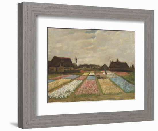 Flower Beds in Holland, by Vincent van Gogh, 1883, Dutch Post-Impressionist painting,-Vincent van Gogh-Framed Premium Giclee Print